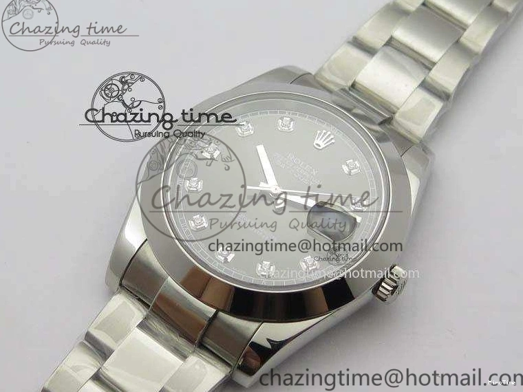 MiroTime 0515 Premium DateJust 41mm 126300 SS Noob 1:1 Best Edition Gray Dial Diam Markers On SS Bracelet A 3594